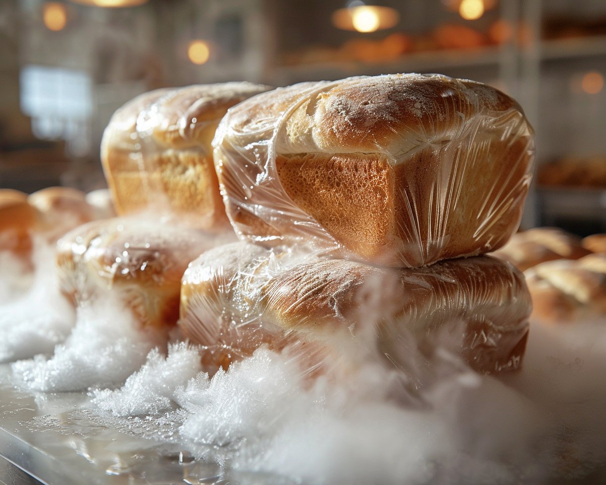 Baguette et pain de campagne prêts à être congelés